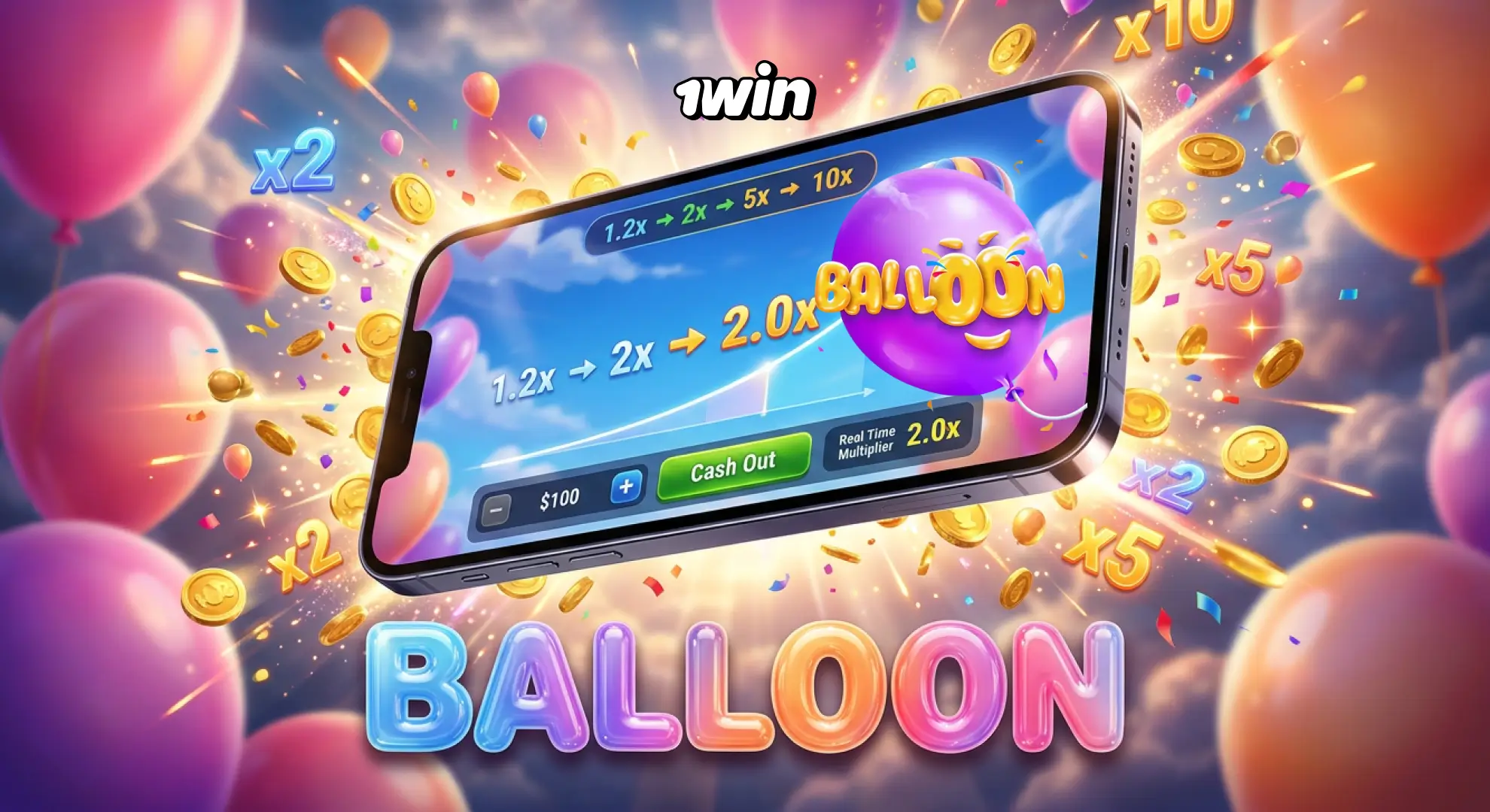 Balloon en aplicación Android 1win