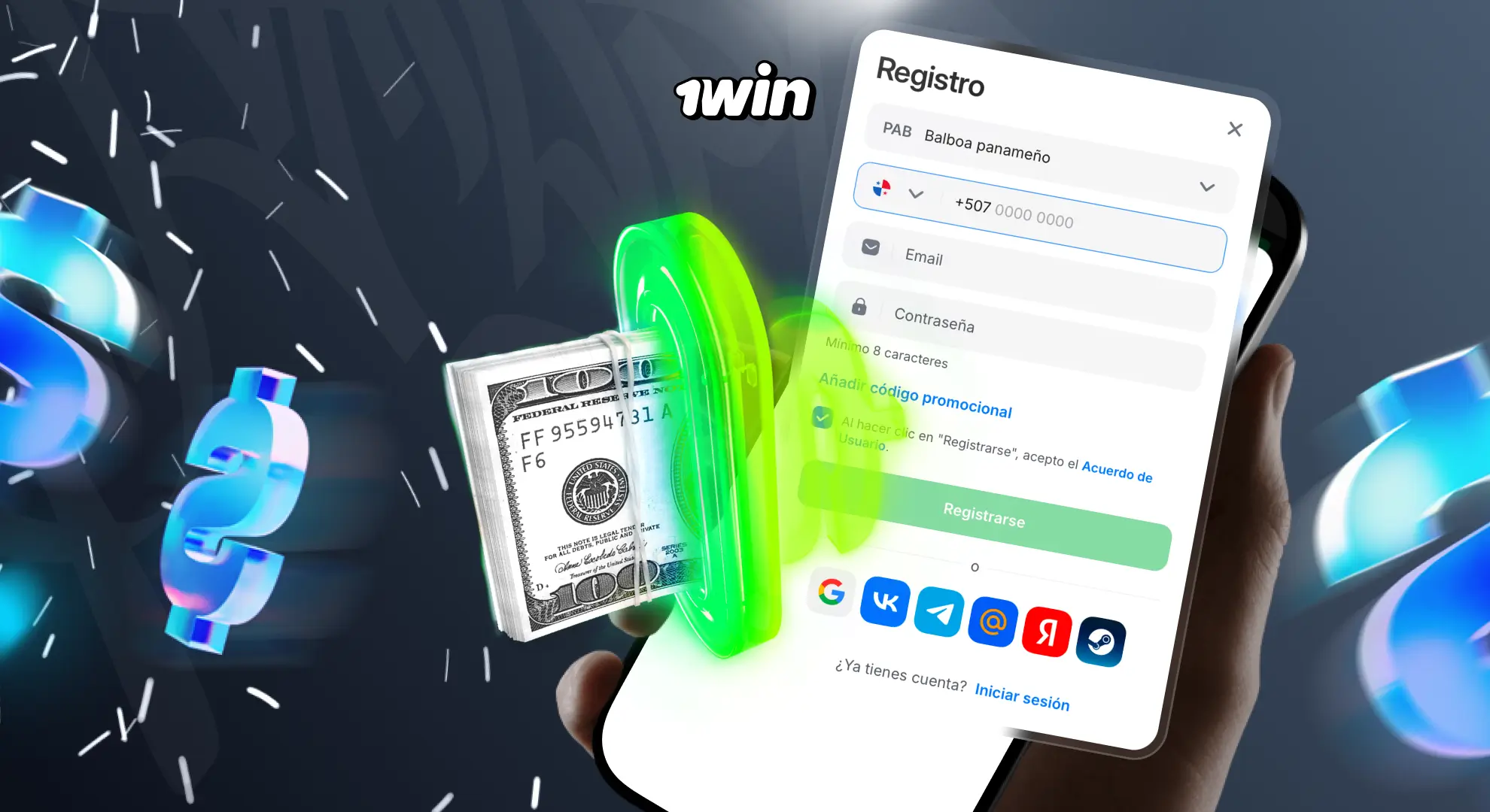 Aceptar bonos al registrarse 1win